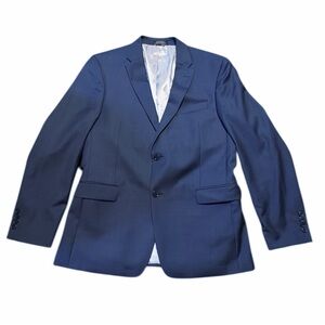 Tommy Hilfiger Jacket Mens Blue Striped Wool Blazer 2 Button Navy Suit Coat 42 R